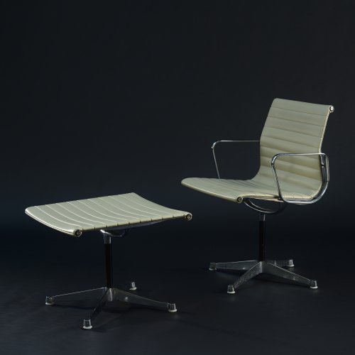 'Aluminum Group' chair with stool, 1958