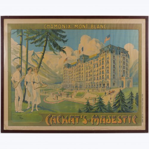 Poster 'Cachat's - Majestic - Chamonix Mont-Blanc', um 1910