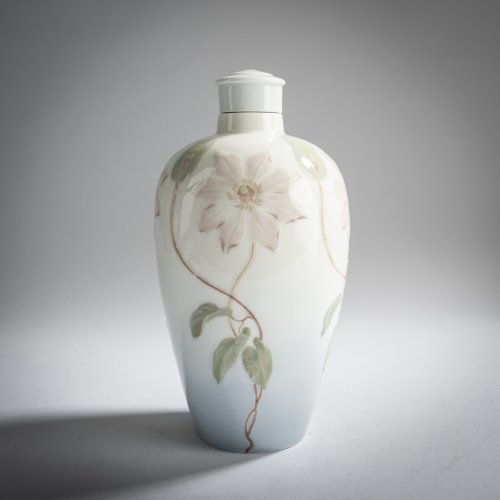 Lidded vase with clematis, c. 1898