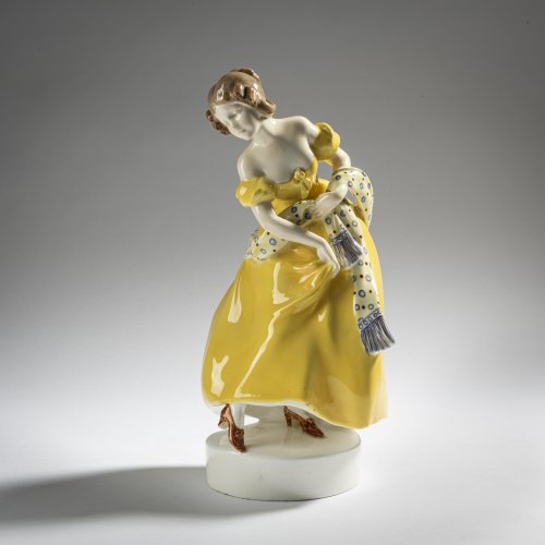 Dame im gelben Kleid, um 1909