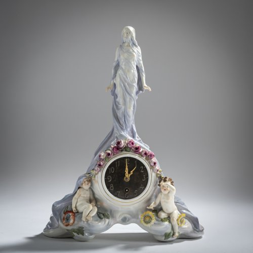 'Clock case with girl as Future, two children as Day and Night', 1901-04