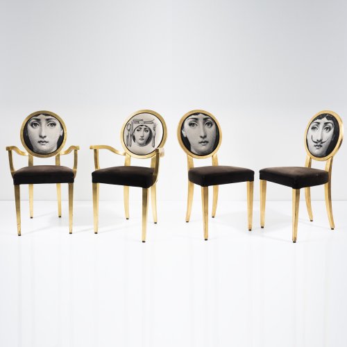 Zwei Stühle, zwei Armlehnstühle 'Tema e variazioni', 1990er Jahre
