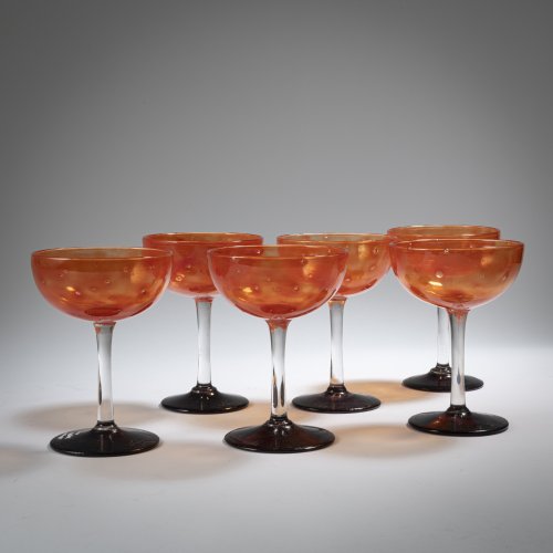 6 champagne bowls 'Bijoux', 1922-26