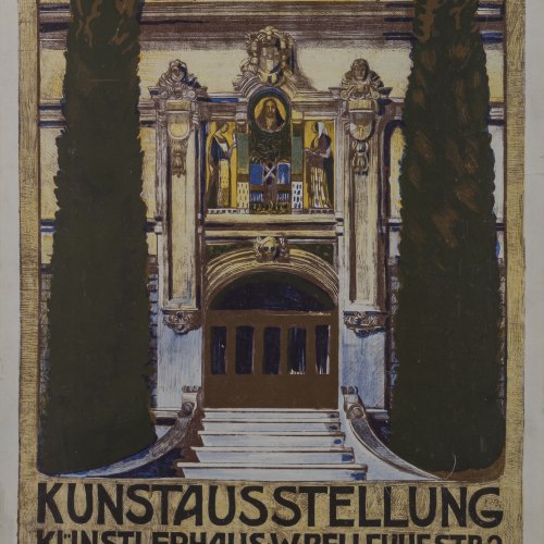 Werbeplakat 'Kunstausstellung - Künstlerhaus - Verein Berliner Künstler, Kunst Salon Rabl', ca. 1905