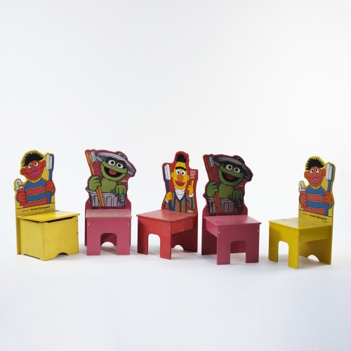 Fünf Kinderstühle 'Sesamstrasse', 1980er Jahre