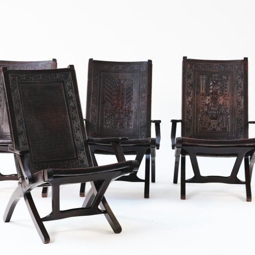 4 folding chairs, 1950s