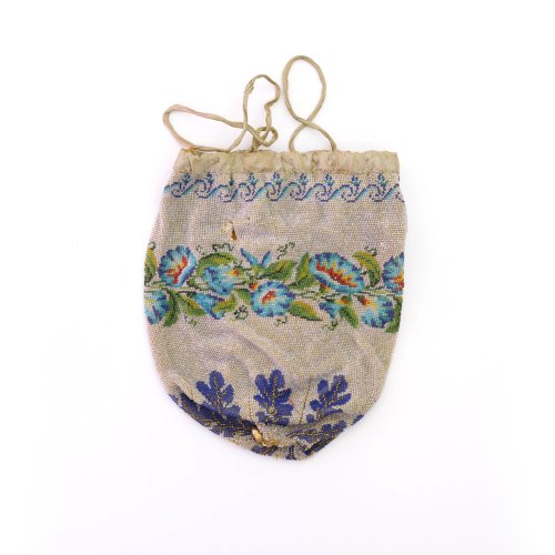 Pouch with floral border, c. 1910