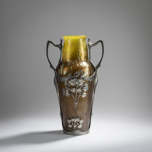 Tall 'Cytisus' vase with pewter mounting, 1902