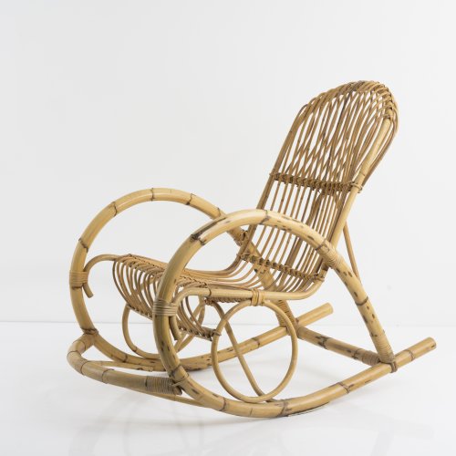 Wicker rocking chair, 1950s