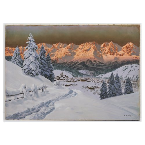 Dusk in the mountains in Tyrol, probably around 1920