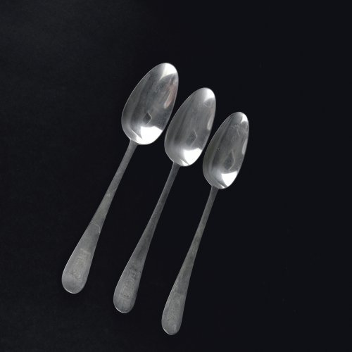 Three 'Model III' soup spoons