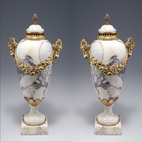 Paar Marmorvasen, 2. Hälfte 19. Jahrhundert