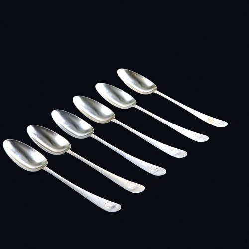 Six 'Model III' dining spoons