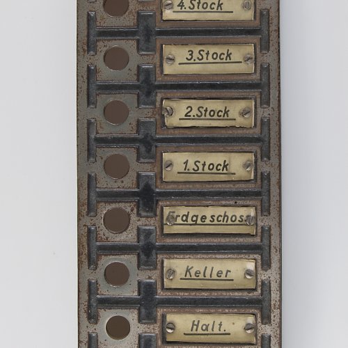 Aufzugschalttafel, um 1909 