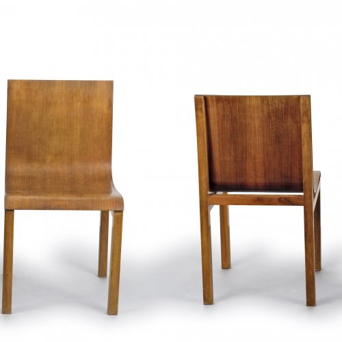 Four plywood chairs, 1930s