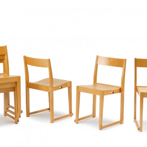 Six stacking chairs, 1932