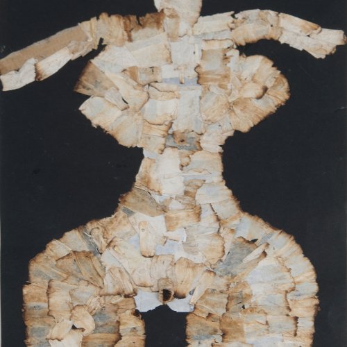 Collage from used cigarette paper, 1982