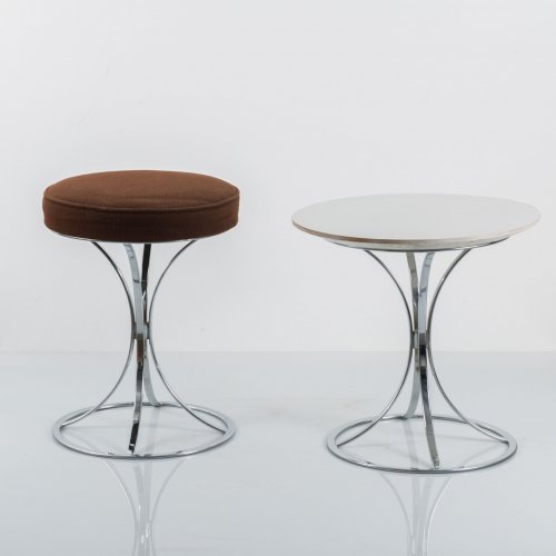 Side table and stool, 1960s