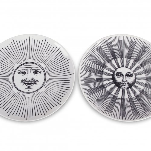 Zwei Teller 'Soli e Lune', 1950er Jahre