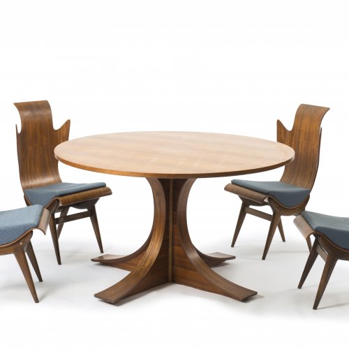 Vier Stühle und ein Tisch, 1950er Jahre