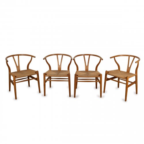 Four armchairs 'y-chair CH-24', 1950