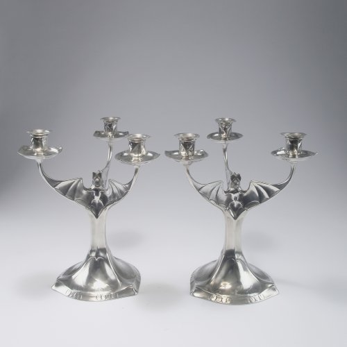 Paar Kerzenleuchter 'Fledermaus', 1901/02