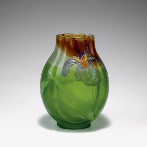 'Iris' Marqueterie vase, c1900