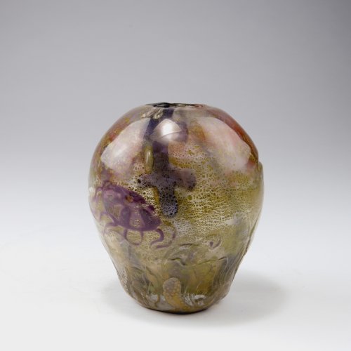 Symbolist 'Alguese et Méduses' Marqueterie vase, c1900