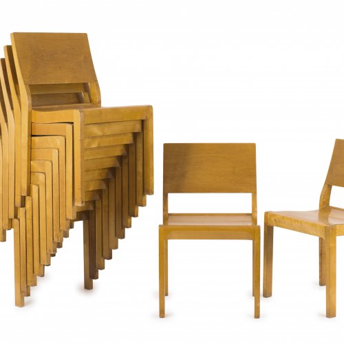 Twelve stacking chairs '611', 1929