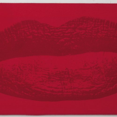 'Visiona 0' - Dekostoff 'Lippen' auf Holzrahmen aus der Kollektion 'Anatomical Designs', 1968