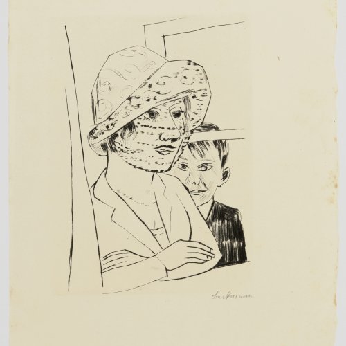 'Dame mit Knabe' (Minna Beckmann-Tube und Sohn Peter), 1923