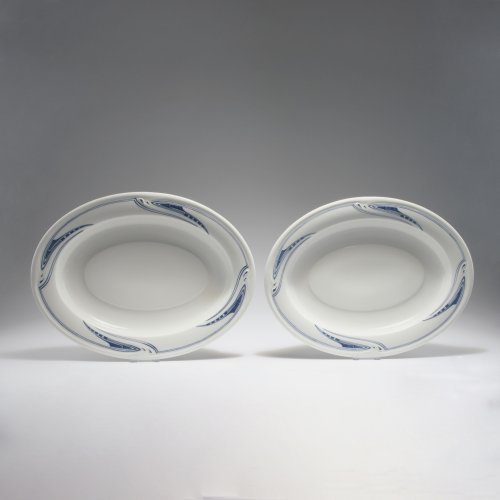 Two oval 'Whiplash' serving platters, 1903-04