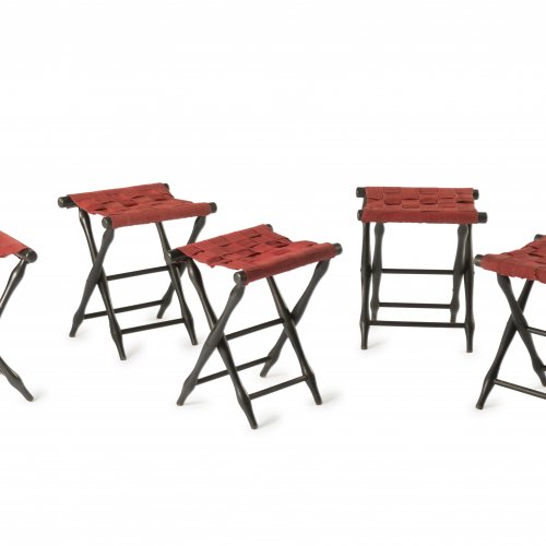 Five folding stools, c1940