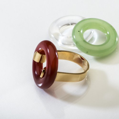 Ring with three swappable insets, c1960