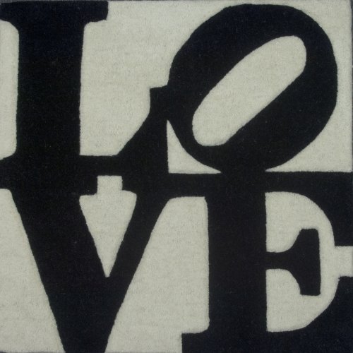 Teppich 'Love' (Schwarz auf Weiß)