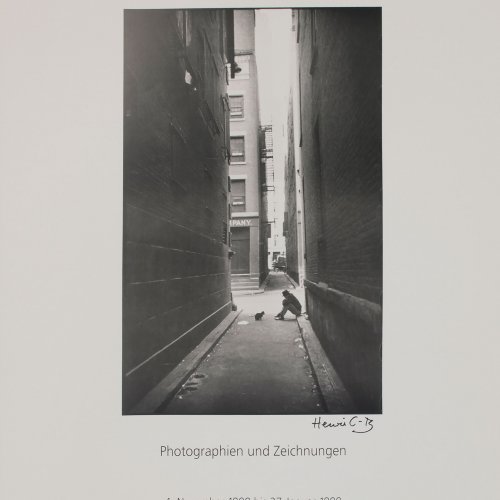 Plakat 'Henri Cartier-Bresson - Photographien und Zeichnungen, Baukunst-Galerie Köln, 1998/1999', 1998