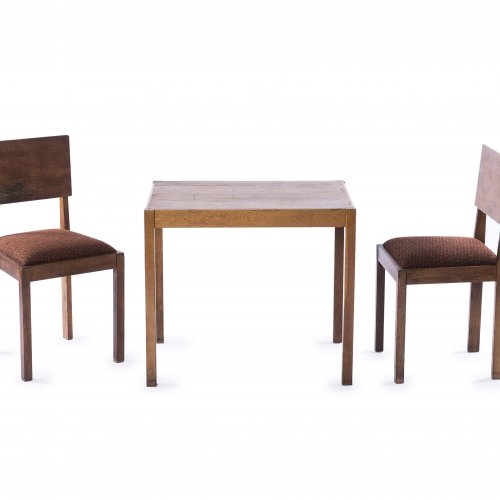 Tisch und zwei Stühle, 1920/30er Jahre