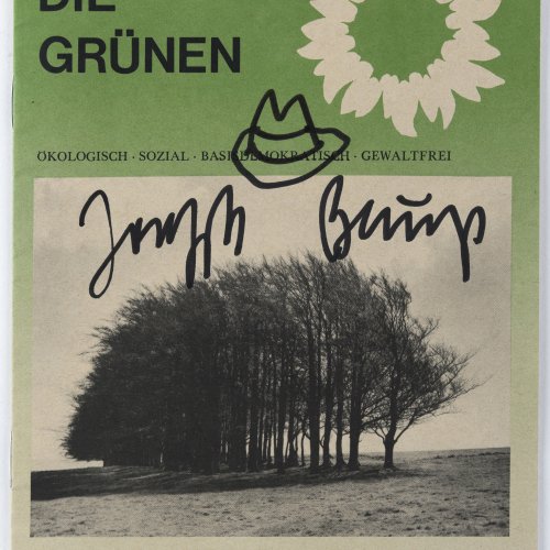 'Hutzeichnung' on the cover 'Die Grünen - Wahlplattform zur Bundestagswahl', 1980