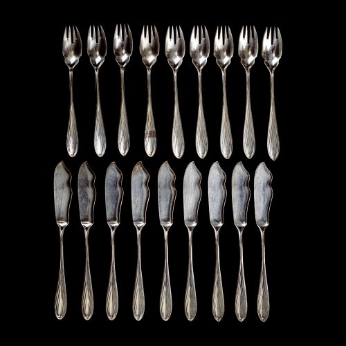 18 pieces of '3001' fish cutlery, 1901/02