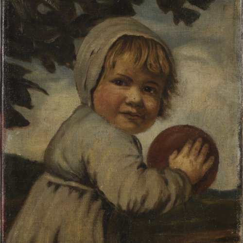 Untitled (Little girl with red ball)