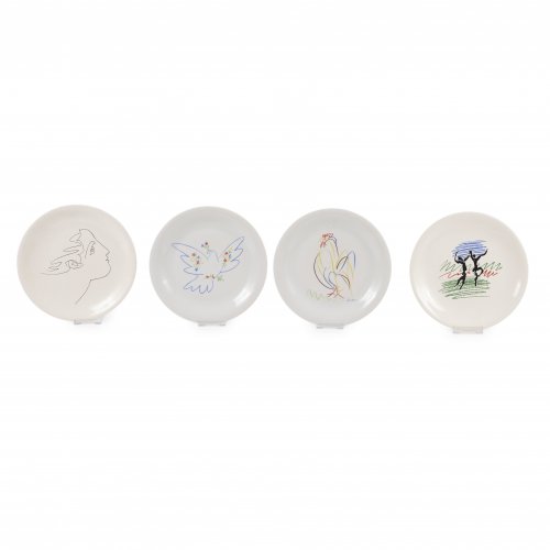 4 porcelain plates Picasso motifs
