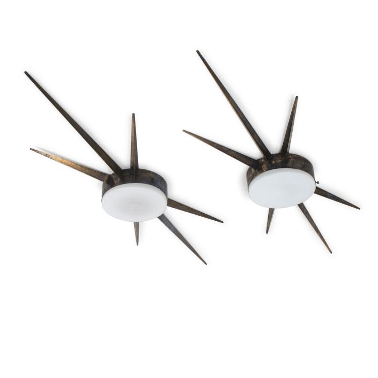 Hauptbild zu Objekt, Two ceiling lights, 1950s , Italien, 145B 317