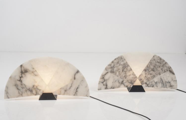 Bild 1 zu Objekt, Zwei Tischleuchten 'Ventagli' - 'V584', um 1987, Skipper, Mailand, 146B 389