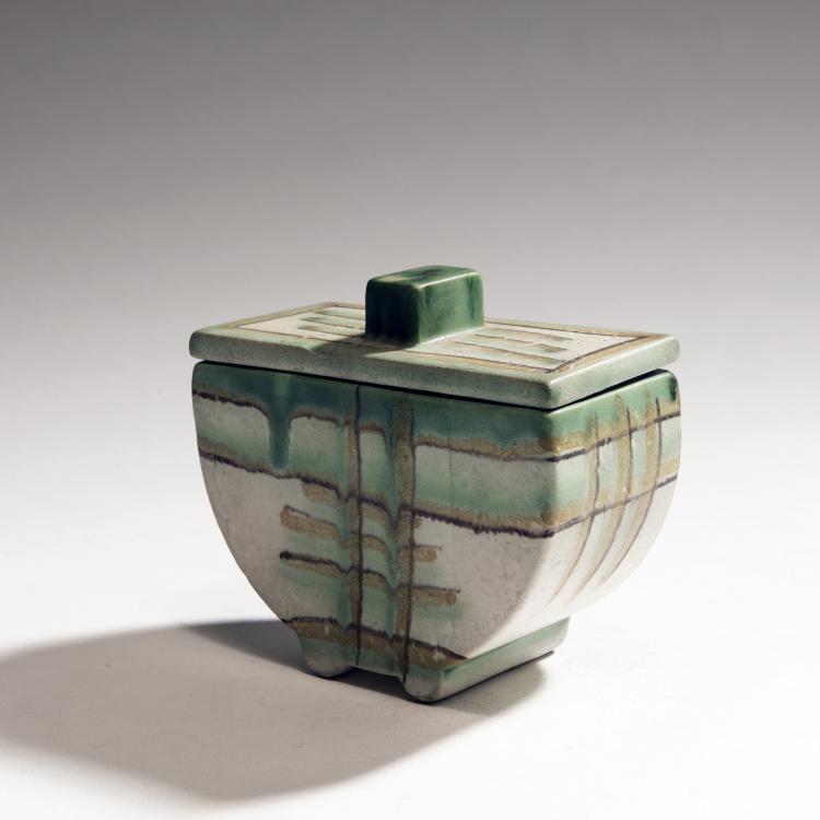 Hauptbild zu Objekt, Deckeldose, um 1928, Velten-Vordamm, Steingutfabriken, 145A 48