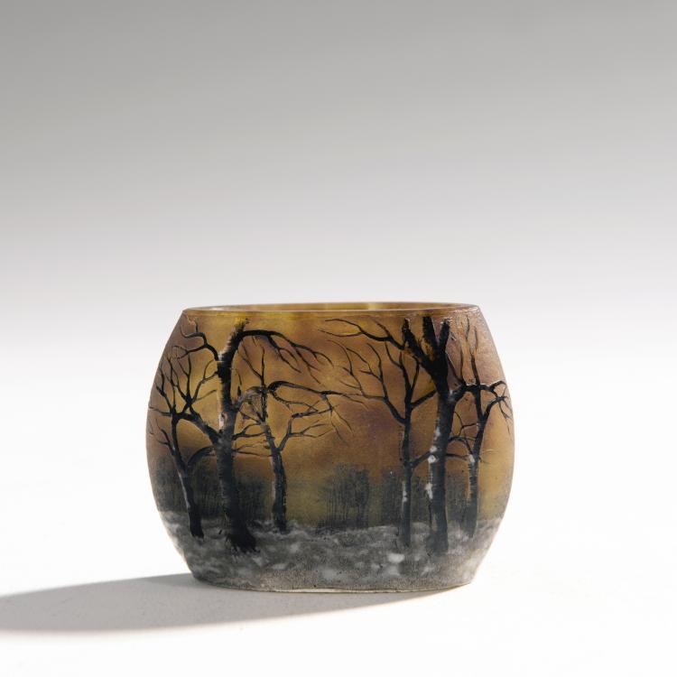 Hauptbild zu Objekt, Miniature 'Cr&eacute;puscule neige' or 'Arbres en hiver' vase, 1900-05, Daum Fr&egrave;res, Nancy, 144B 86