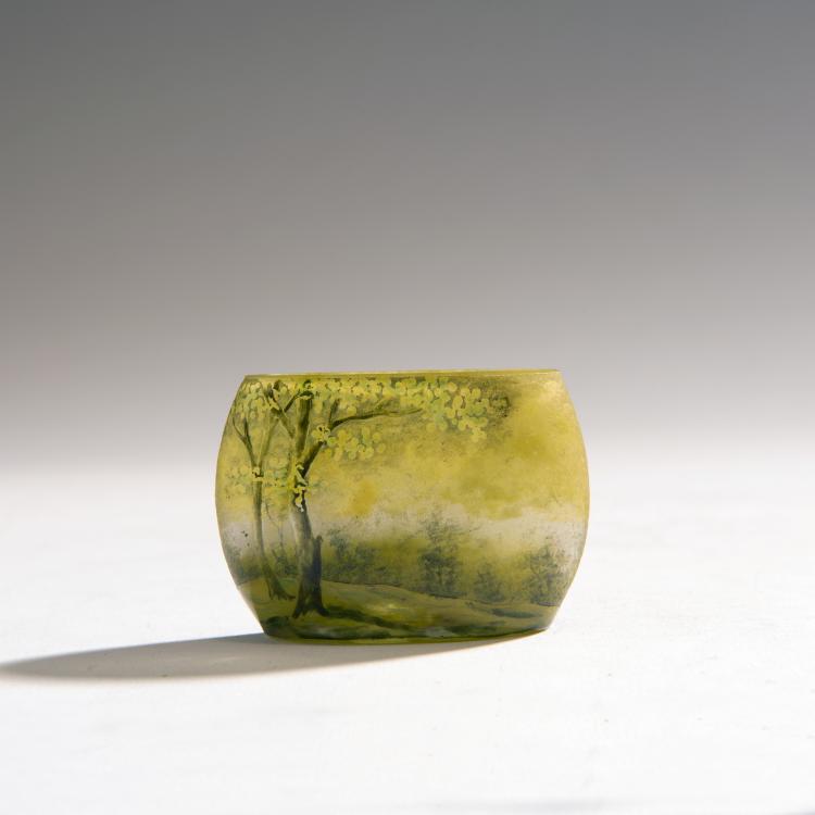 Bild 1 zu Objekt, Miniature 'Paysage en &eacute;t&eacute;' vase, 1903-05, Daum Fr&egrave;res, Nancy, 144B 91