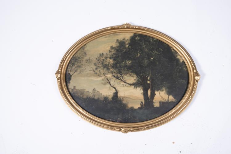 Bild 1 zu Objekt, Zwei Landschaften mit Staffagefiguren, 1920er Jahre, Frankreich, 147B 595