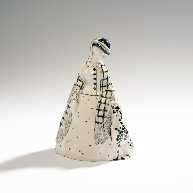 Hauptbild zu Objekt, 'Lady with dog', c. 1915, Vereinigte Wiener und Gmundner Keramik, 144B 416