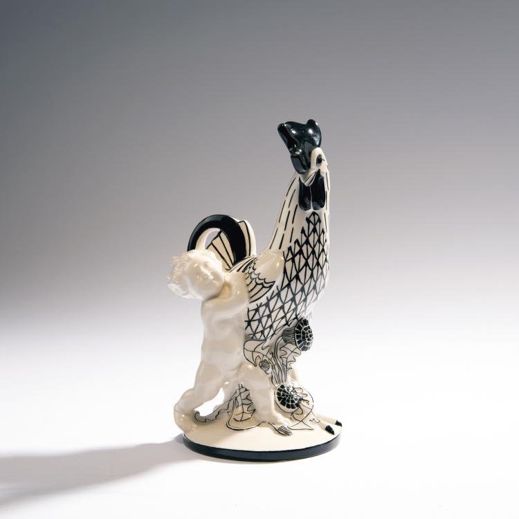 Hauptbild zu Objekt, Putto with rooster, c. 1909, Vereinigte Wiener und Gmundner Keramik, 144B 414
