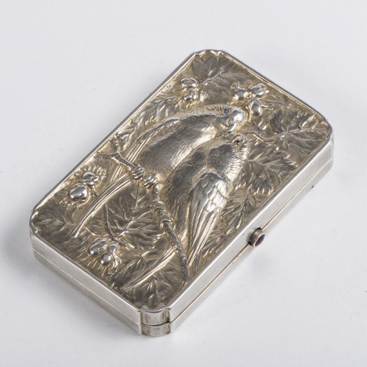 Hauptbild zu Objekt, Box with parakeets, c. 1920, Kuppenheim, Louis, Pforzheim, 144B 447